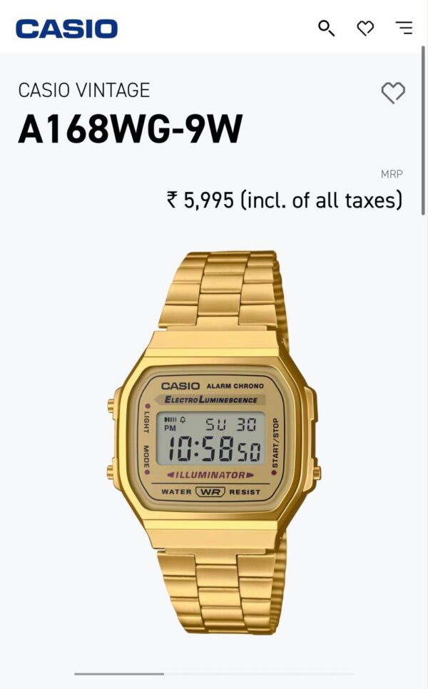 Casio vintage golden