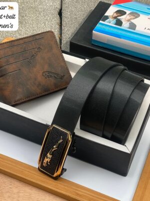Jaguar Wallet + Belt Combo