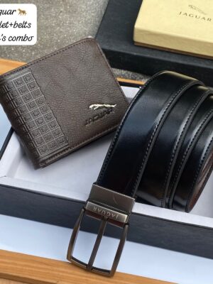 Jaguar wallet + belt combo