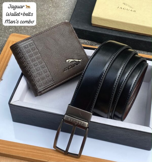 Jaguar wallet + belt combo