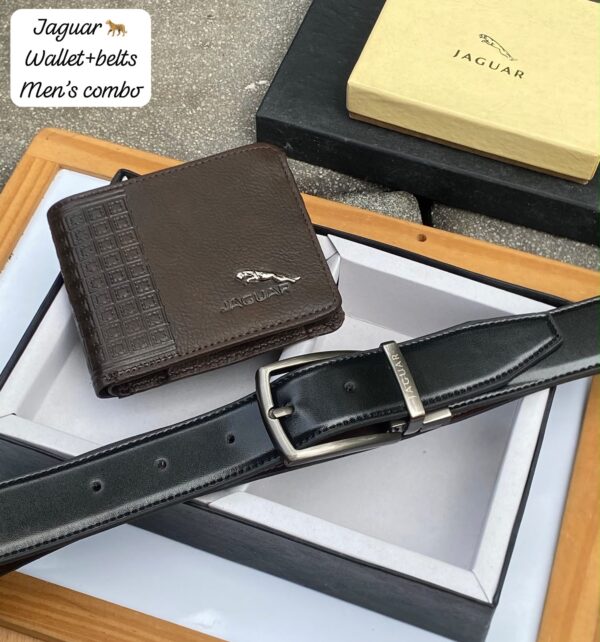 Jaguar wallet + belt combo