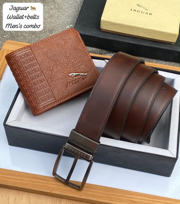 Jaguar wallet + belt combo